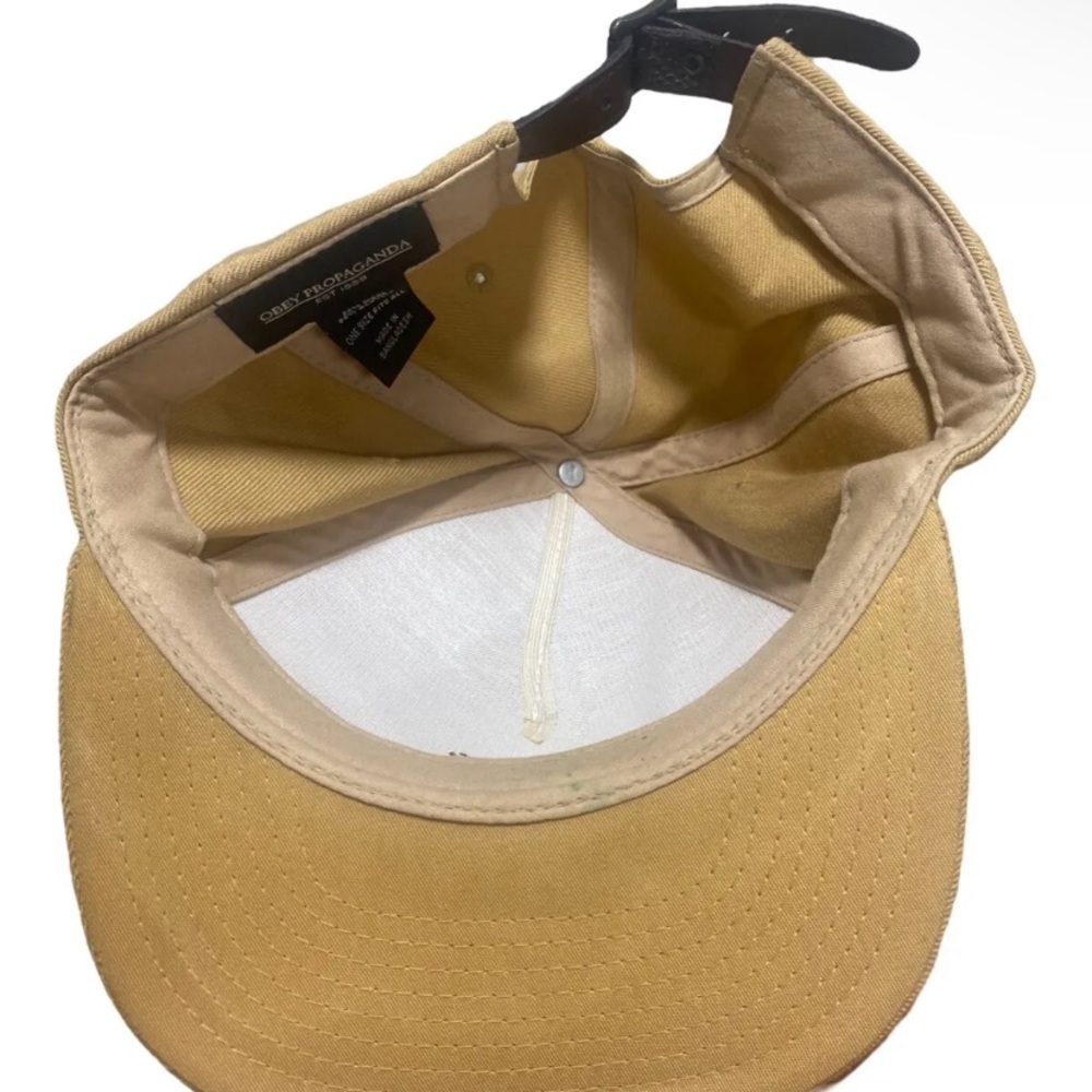 Obey 5 Panel Hat Leather Strapback View 6